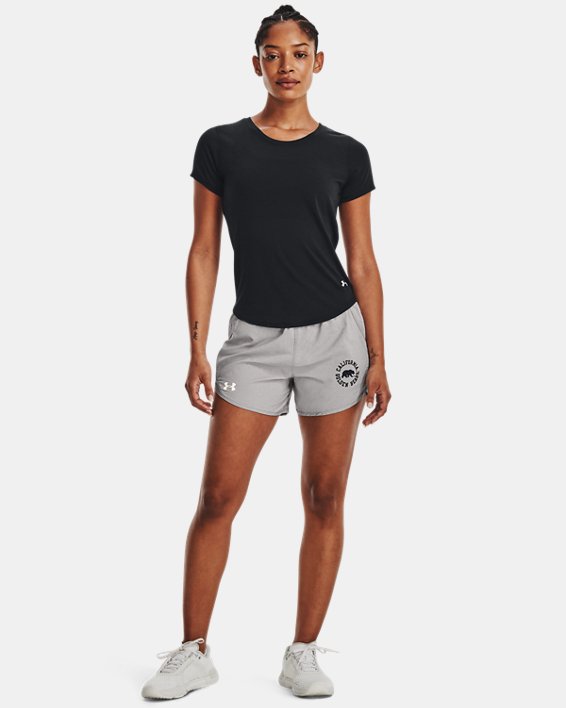 Women's UA Fly-By 2.0 Collegiate Sideline Shorts, Gray, pdpMainDesktop image number 0